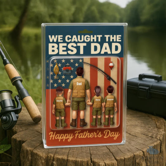 Custom Name I Caught The Best Dad Acrylic Block Plaque, Best Dad Fishing Acrylic Block Plaque, Father's Day Gift For Dad, Gift For Husband