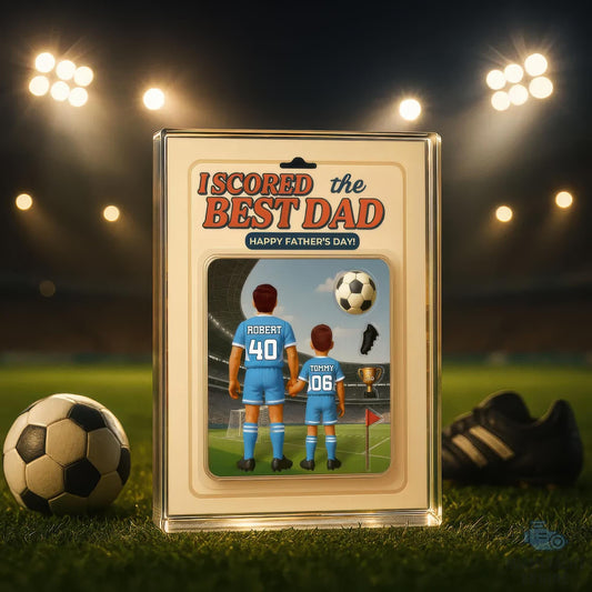Custom Name We Scored The Best Dad Acrylic Block Plaque, Best Football Dad Ever Acrylic Block, Father's Day Gift For Dad, Gift For Husband