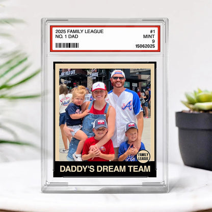 Custom Photo Baseball Trading Card Style Custom Figure Personalized Acrylic Block Plaque, Fathers Day Gifts for Husband, Dad, Papa, Grandpa