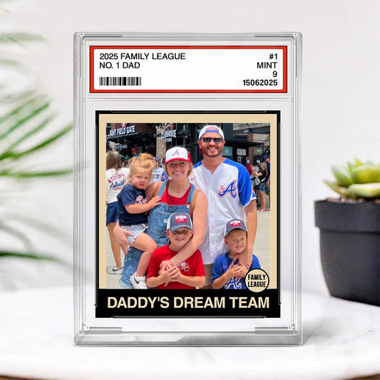 Custom Photo Baseball Trading Card Style Custom Figure Personalized Acrylic Block Plaque, Fathers Day Gifts for Husband, Dad, Papa, Grandpa