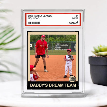 Custom Photo Baseball Trading Card Style Custom Figure Personalized Acrylic Block Plaque, Fathers Day Gifts for Husband, Dad, Papa, Grandpa