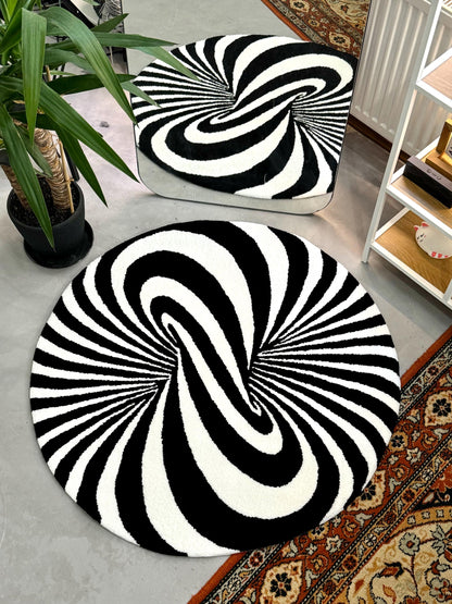 Optical illusion Tufted Rug, Mysterious rug, Living room floor mat, Gift for Him, Custom Area Rug, Abstract Rug Gift, House warming Gift