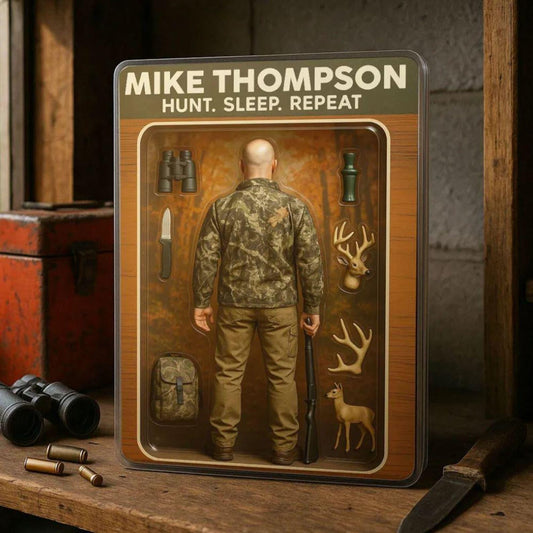 Custom Hunt Sleep Repeat Hunting Dad Gift, Personalized Acrylic Block Plaque, Personalized Father's Day 2025 Gift For Dad, Gifts For Husband