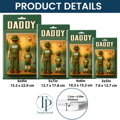Dad Fishing Gift, Dad Gift, Personalize Father's Day Gift For Dad, Custom Figure Acrylic Block, Gift for Fisherman Dad, Gift For Grandpa