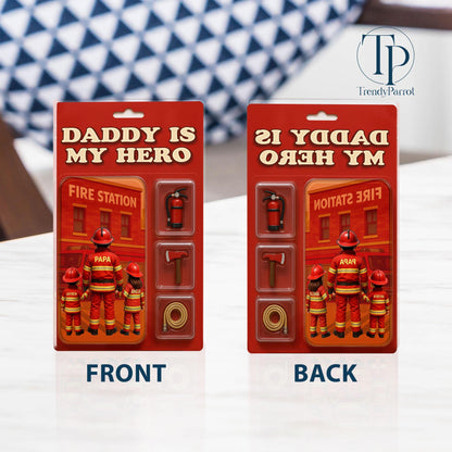 Personalized Firefighter Acrylic Block, Custom Figure Firefighter Dad Personalized Acrylic Block Plaque, Father's Day Gifts, Gift from Kids