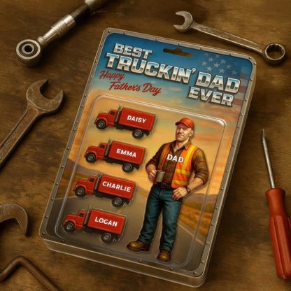 Custom Name Best Truckin' Dad Ever Acrylic Block Plaque, Truck Driver Dad Acrylic Block Plaque,Father's Day 2025 Gift, Gift For Dad, Husband