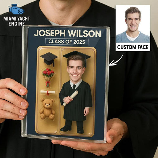 Personalized 3D Graduation Acrylic Plaque, Flat Rectangle Custom Figure, Memorable Keepsake, Graduation Gift