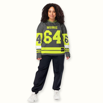 Racing Fan Oversized Unisex Hockey Jersey , Bold #64 Oversized Racing Hockey Jersey