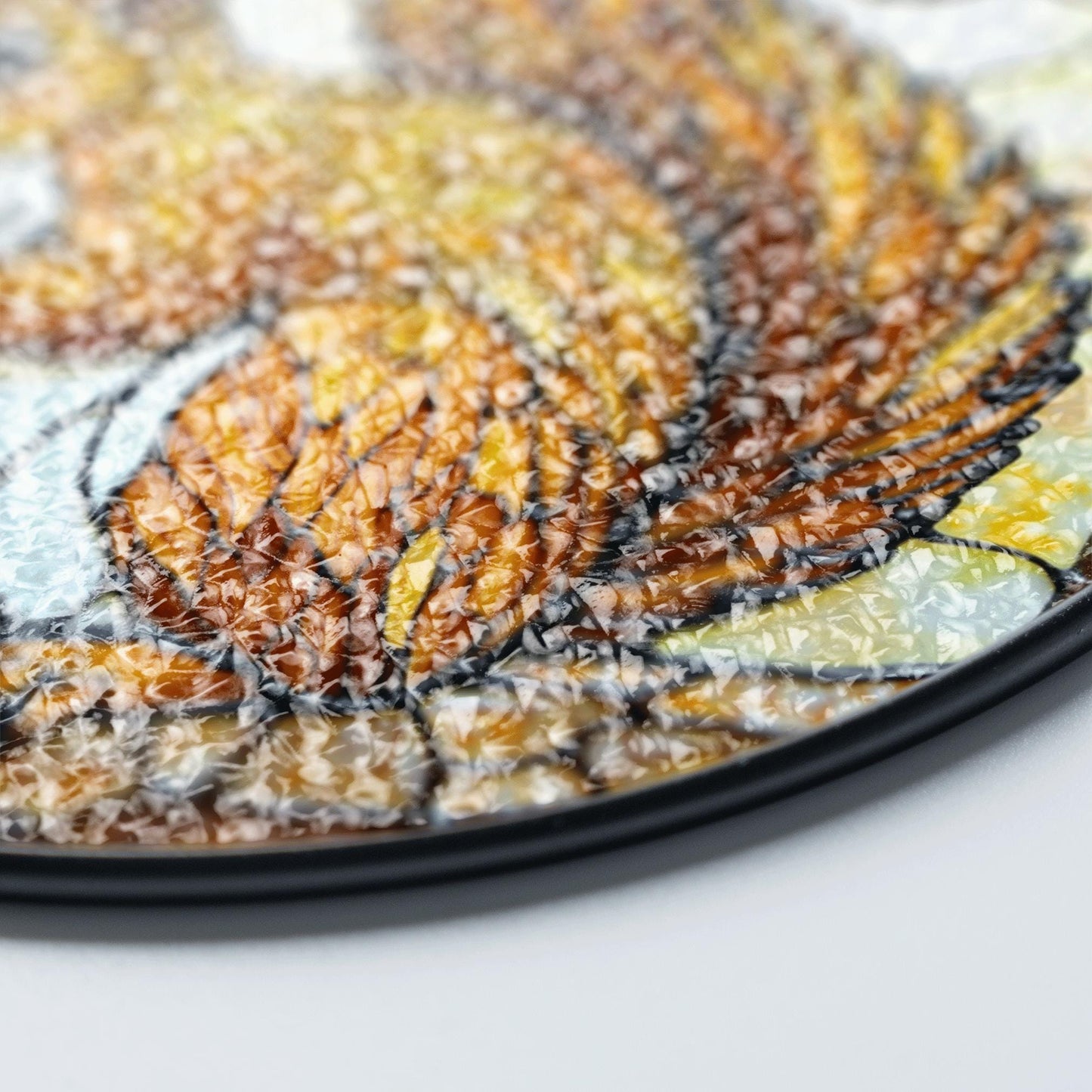 Golden squirrel forest animal round suncatcher woodland window art gift for nature lover