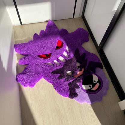 3D Cartoon Character Rug: Handmade Fluffy Acrylic Kids Decor