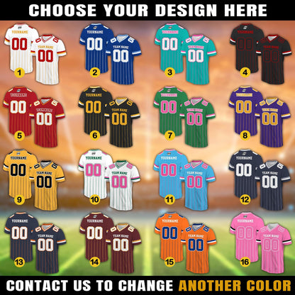 Custom Football Jersey with Name and Number, Personalized Team Shirt for Game Day, College Football Fans, Sports Uniform Gift Family jersey