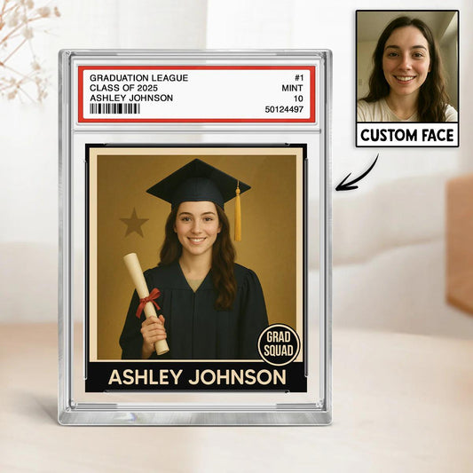 Personalized Graduation Acrylic Block With Picture, Custom Photo in Trading Card Style, A Unique Keepsake Gift for Your Favorite Graduate