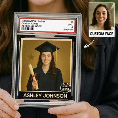 Personalized Graduation Acrylic Block With Picture, Custom Photo in Trading Card Style, A Unique Keepsake Gift for Your Favorite Graduate
