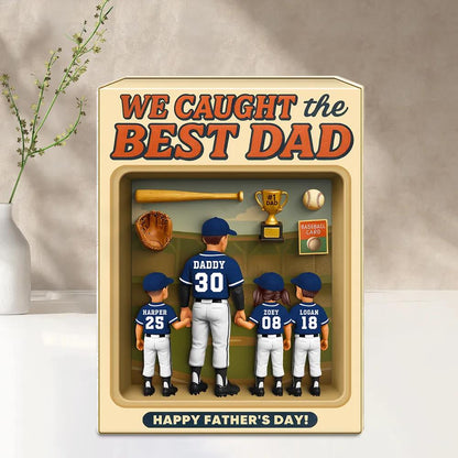 Baseball Dad And Kids Trading Card Style, Trading Card or Toy Box Style with Kids, Fun Father’s Day Gift & Keepsake for the No1 Dad