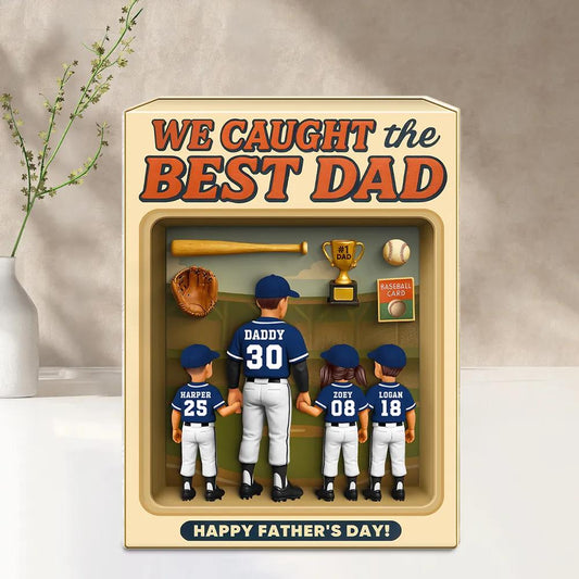Baseball Dad And Kids Trading Card Style, Trading Card or Toy Box Style with Kids, Fun Father’s Day Gift & Keepsake for the No1 Dad