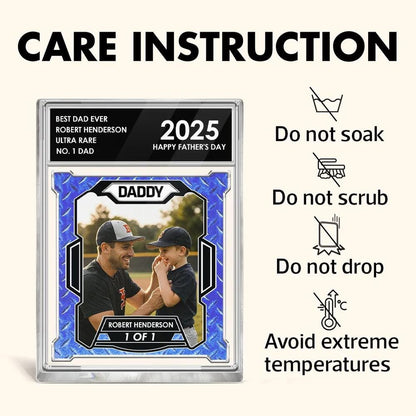 Custom Photo No1 Dad Trading Card Style Personalized Acrylic Block Plaque, Trading Card Style Acrylic Plaque, Personalised Father’s Day Gift