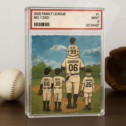 Personalized 2025 Family League No.1 Dad Acrylic Plaque – Custom Father’s Day Gift for Dad, Husband, Grandpa, Pop, Dad Acrylic Block Plaque