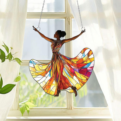 African American Women Acrylic Window Hanging, Vibrant Cultural Wall Art, African Decor, Juneteenth Home Decor, Black History Month Gift