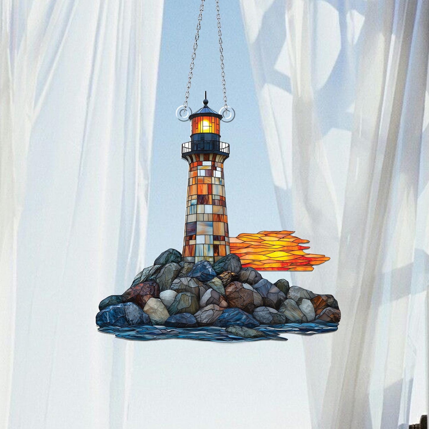 Lighthouse Acrylic Window Hanging, Perfect Gift for Nature Lovers, Lighthouse Home Wall Art Decor, Light House Decor, Coastal Gift