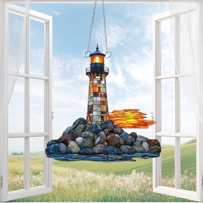 Lighthouse Acrylic Window Hanging, Perfect Gift for Nature Lovers, Lighthouse Home Wall Art Decor, Light House Decor, Coastal Gift