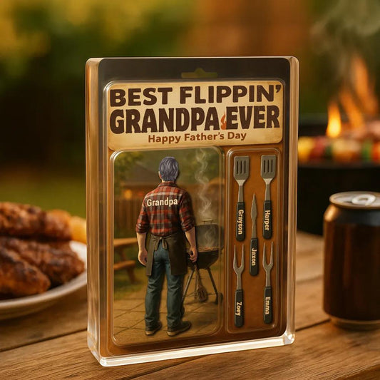 Custom 3D Effect Best Flippin' Dad Ever With Kids' Names Custom Figure Acrylic Block Plaque, Unique Fathers Day Gift For Him, Dad, Grandpa