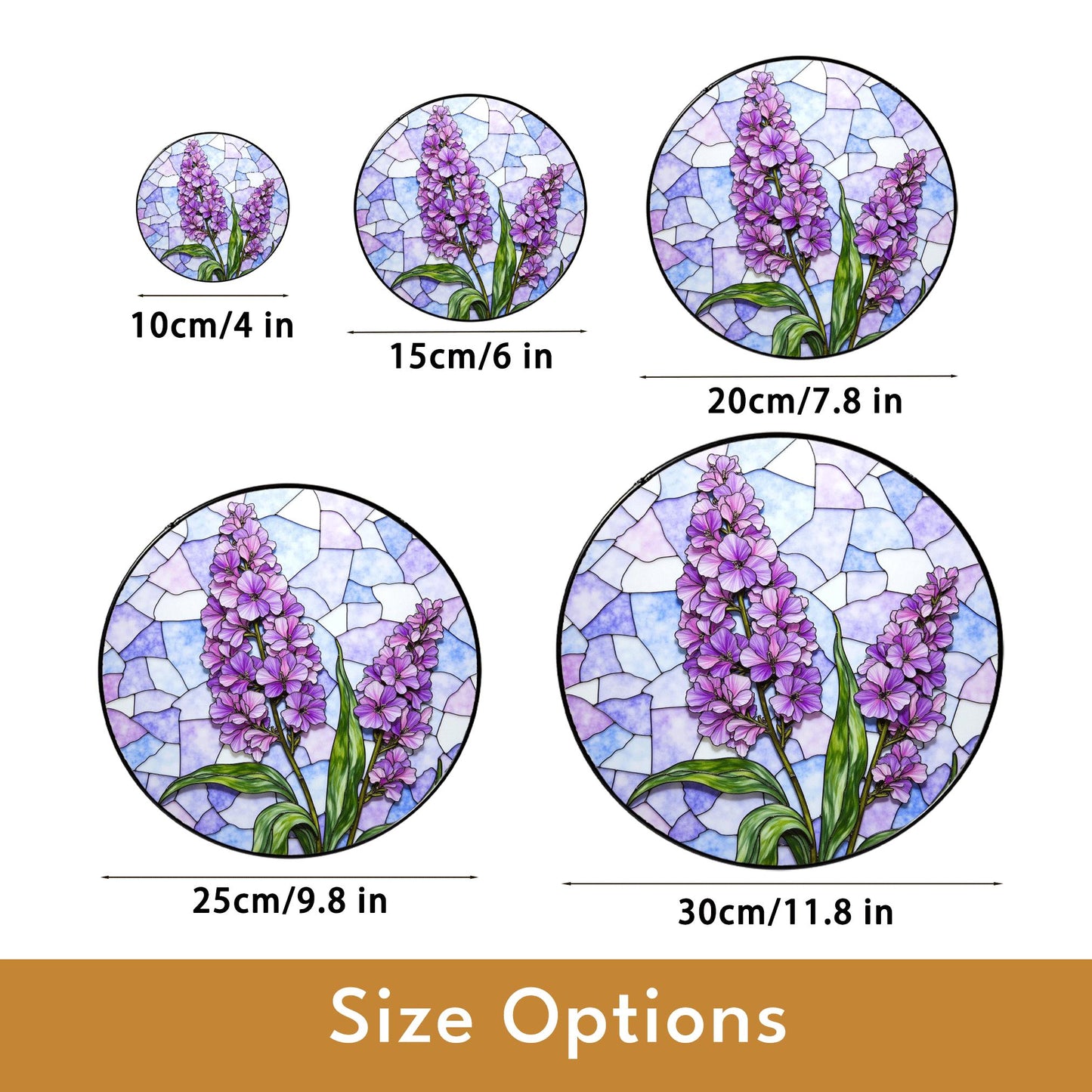 purple wildflower glass panel floral stained glass suncatcher gift for mom or garden lover