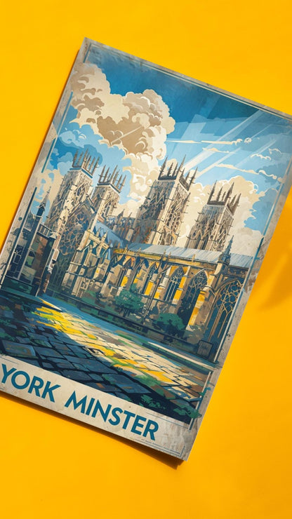 York Poster, York Wall Art, Britain Wall Art, York Travel Print, York Minster, Wedding Gift, Birthday Present, Travel Decor, Travel Wall Art