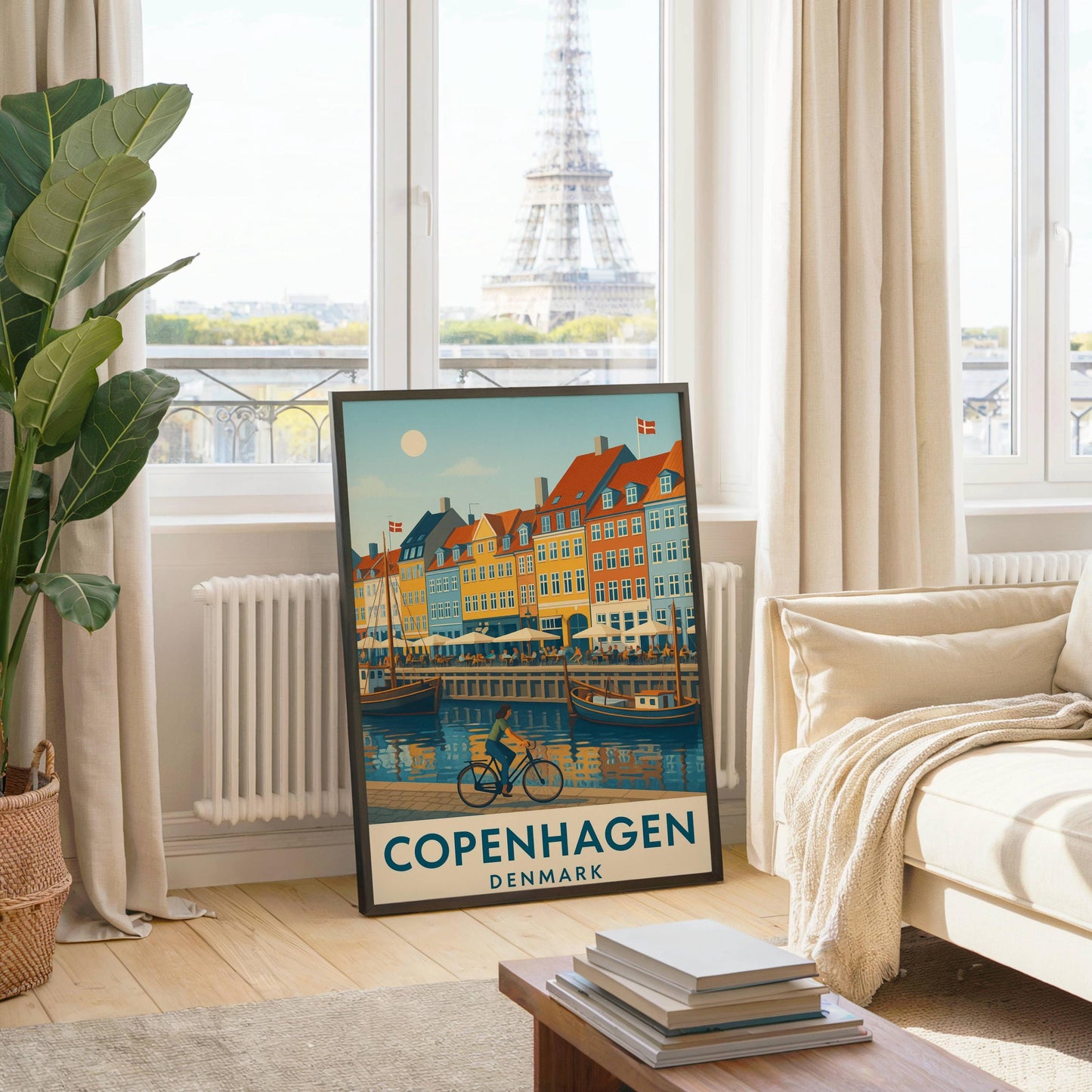 Copenhagen Poster, Copenhagen Wall Art, Denmark Wall Art, Copenhagen Travel Print, Wedding Gift, Birthday Present, Travel Decor Interrailing