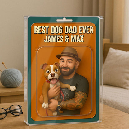 Personalized Dog Dad Acrylic Block, Dog Dad Gifts, Cat Dad Acrylic Plaque, Custom Figure From Photo, Pet Dad Gift, Dog Dad Father's Day Gift