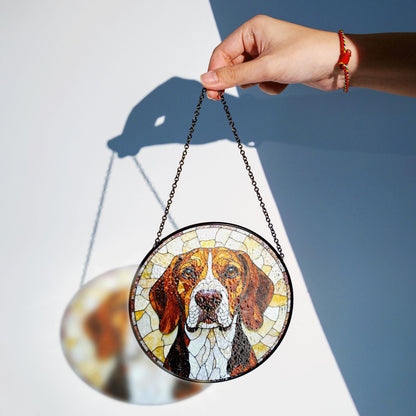 Beagle Dog Stained Glass Suncatcher Pet Memorial Window Decor Gift for Dog Lovers
