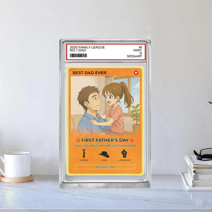Personalized Anime Acrylic Block For Dad - Father's Day 2025 Gift, Custom Trading Card Style Photo Gift From Kids Or Wife, Best Gift For Dad