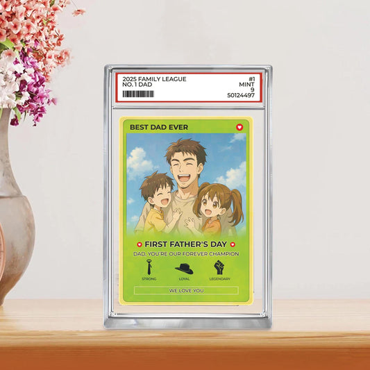 Personalized Anime Acrylic Block For Dad - Father's Day 2025 Gift, Custom Trading Card Style Photo Gift From Kids Or Wife, Best Gift For Dad
