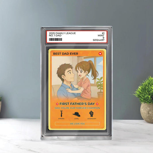 Personalized Anime Acrylic Block For Dad - Father's Day 2025 Gift, Custom Trading Card Style Photo Gift From Kids Or Wife, Best Gift For Dad