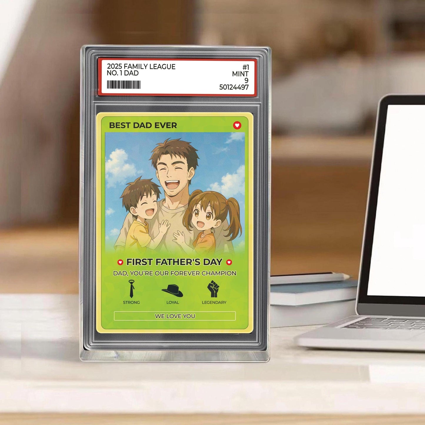 Personalized Anime Acrylic Block For Dad - Father's Day 2025 Gift, Custom Trading Card Style Photo Gift From Kids Or Wife, Best Gift For Dad
