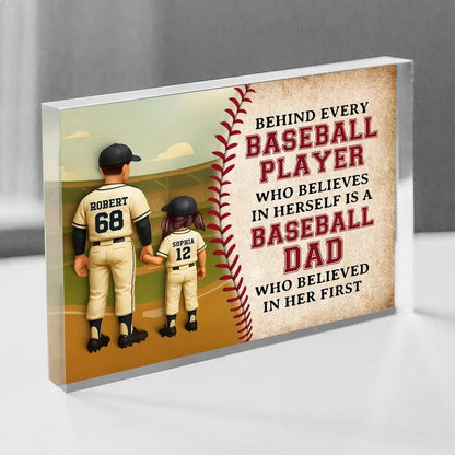 Custom Baseball Dad Gifts, Fathers Day Gift For Dad, Baseball Dad Gift, Custom Figure Acrylic Block, Gift For Husband, Baseball Lover Gifts