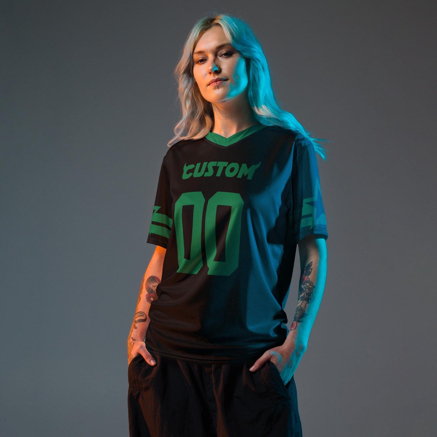 Custom Concert Outfit Black or Green Jersey with Horns, Unisex Album Inspired Jersey