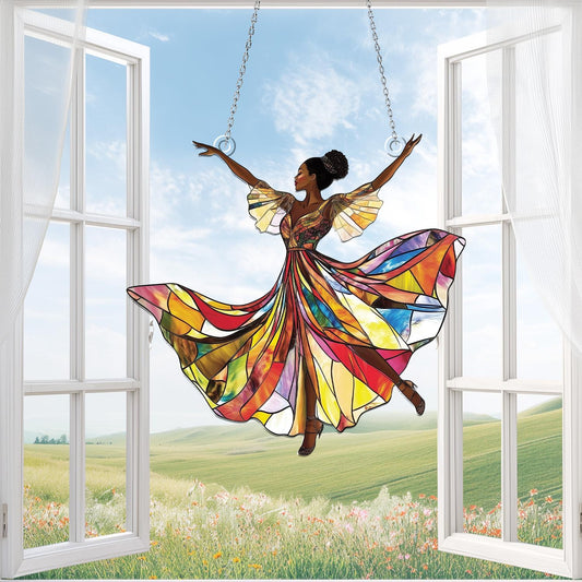 African American Women Acrylic Window Hanging, Vibrant Cultural Wall Art, African Decor, Juneteenth Home Decor, Black History Month Gift