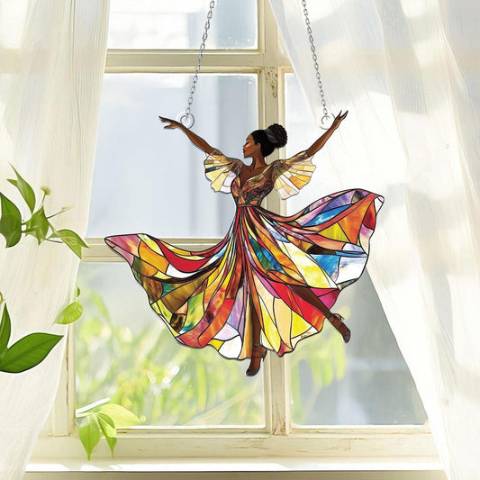 African American Women Acrylic Window Hanging, Vibrant Cultural Wall Art, African Decor, Juneteenth Home Decor, Black History Month Gift