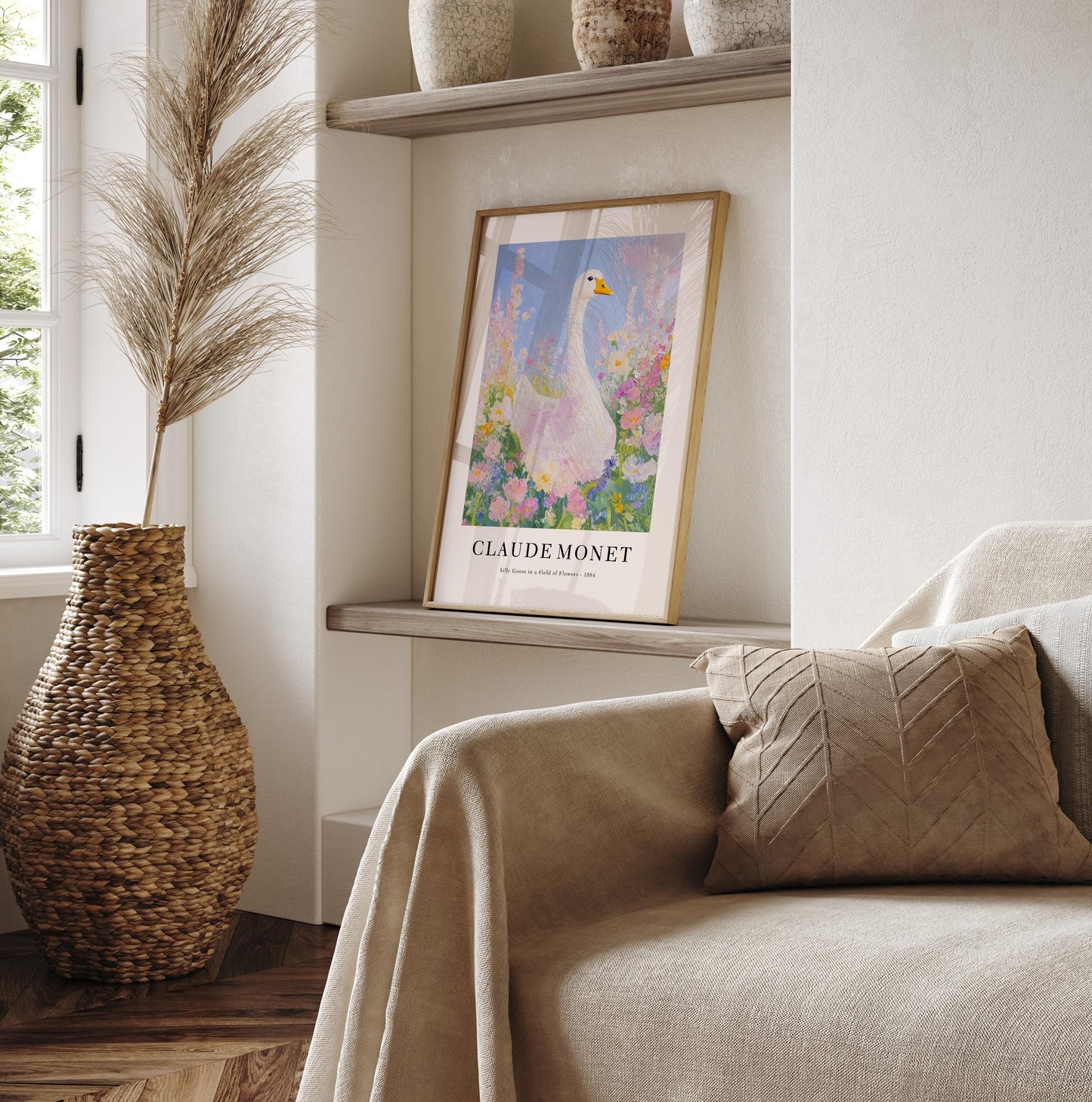 Silly Goose Art Print: Monet Style French Wall Decor