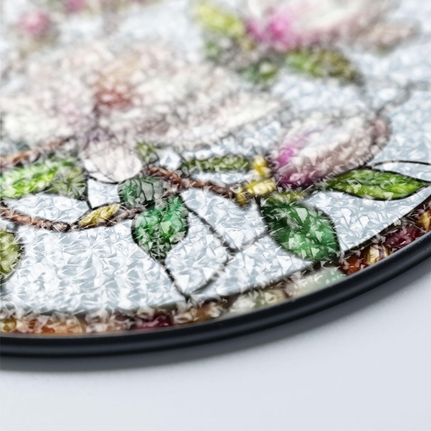 Magnolia Flower Stained Glass Suncatcher, Elegant Pink Bloom Window Art, Magnolia Flower Suncatcher, Floral Decor for Women, Mom Gift