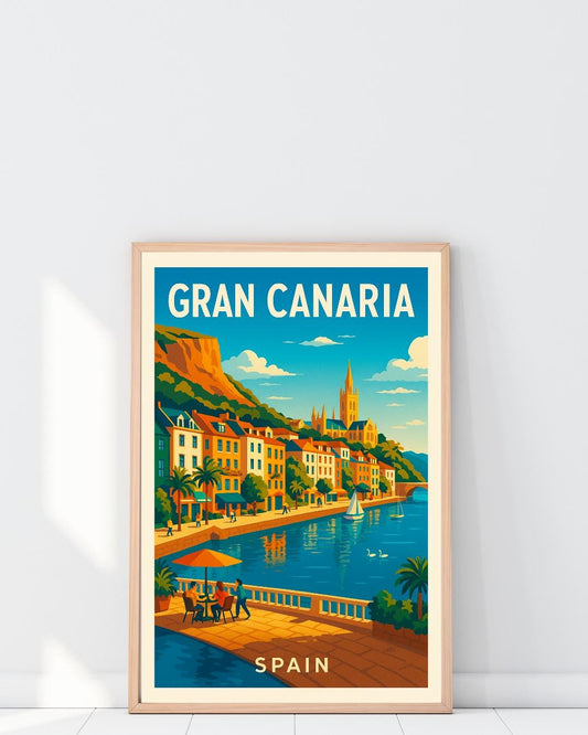 Gran Canaria Poster, Gran Canaria Wall Art, Spain Wall Art, Gran Canaria Travel Print, Wedding Gift, Birthday Present, Travel Decor, Holiday