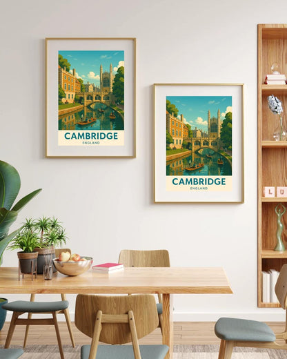 Cambridge Poster, Cambridge Wall Art, Britain Wall Art, Cambridge Travel Print, Cambridge Art, Wedding Gift, Birthday Present, Travel Decor