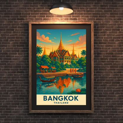 Bangkok Travel Poster, Thailand Wall Art, Bangkok Print, Wedding Gift, Birthday Present, Travel Print, Bangkok Wall Art, Travel Decor