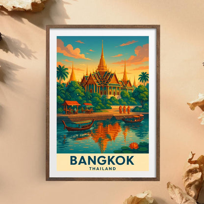 Bangkok Travel Poster, Thailand Wall Art, Bangkok Print, Wedding Gift, Birthday Present, Travel Print, Bangkok Wall Art, Travel Decor