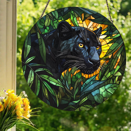 Black Panther: Stained Glass Style Window Hanging