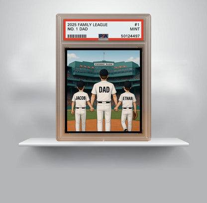 Custom Baseball Family League Trading Card Style Acrylic Block, Personalized Acrylic Block Plaque, Father's Day Gift for Baseball Lovers