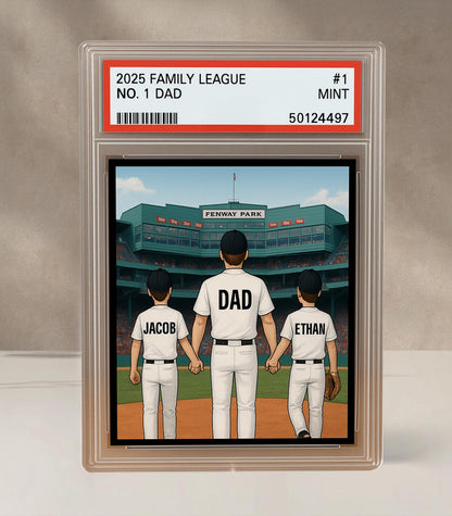 Custom Baseball Family League Trading Card Style Acrylic Block, Personalized Acrylic Block Plaque, Father's Day Gift for Baseball Lovers