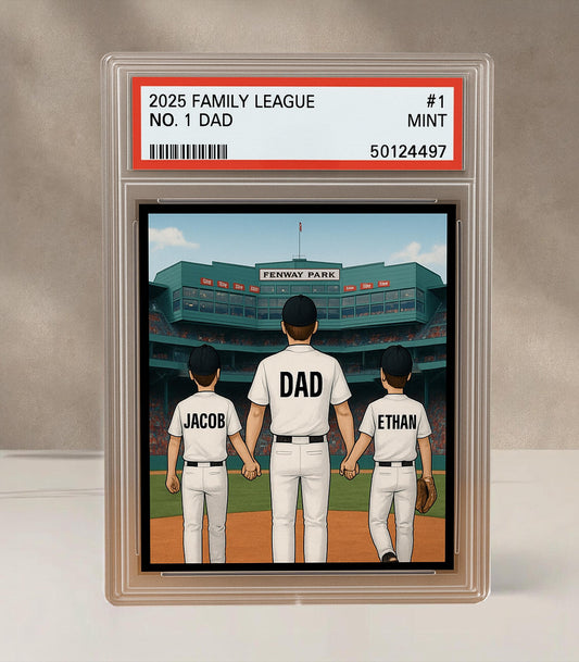 Custom Baseball Family League Trading Card Style Acrylic Block, Personalized Acrylic Block Plaque, Father's Day Gift for Baseball Lovers
