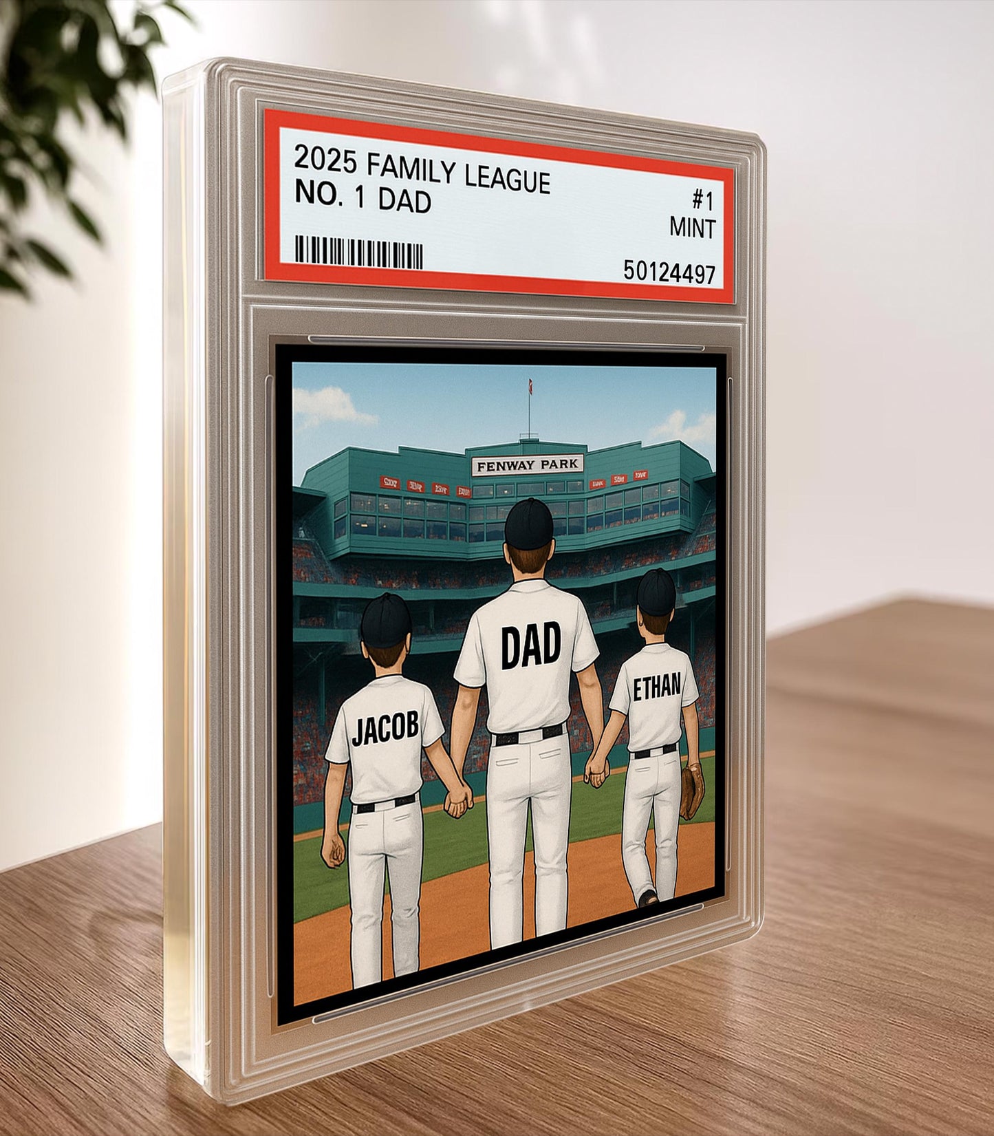 Custom Baseball Family League Trading Card Style Acrylic Block, Personalized Acrylic Block Plaque, Father's Day Gift for Baseball Lovers