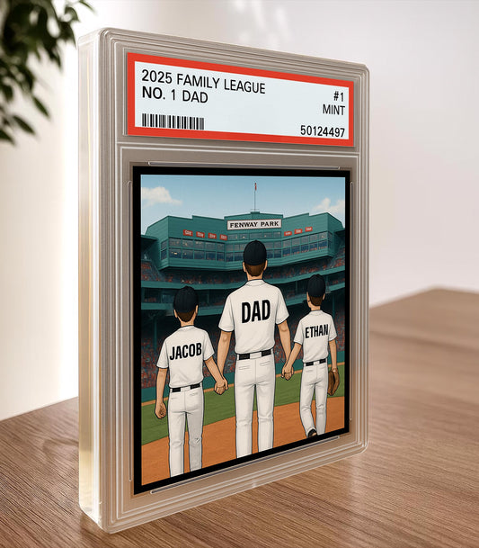 Custom Baseball Family League Trading Card Style Acrylic Block, Personalized Acrylic Block Plaque, Father's Day Gift for Baseball Lovers